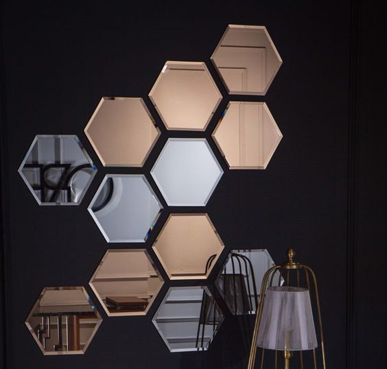 Cermin bevel hexagonal